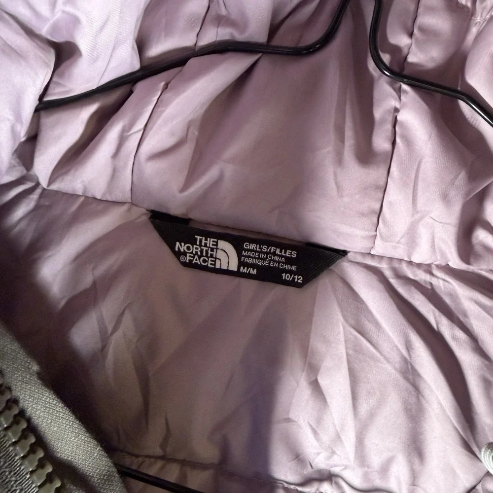 The North Face Parka Jacket Youth Girls Medium Hooded Fur Trim Goose Down Zip